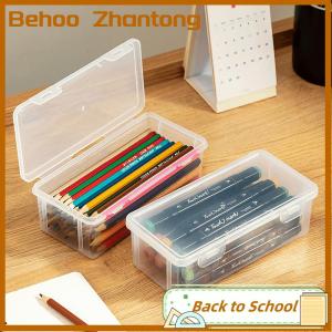 Behoo กล่องใส่เครื่องสำอางกล่องใส่ดินสอโปร่งใสที่ใส่แปรงอายแชโดว์แบบบลัชออนที่เก็บเครื่องเขียนบนโต๊ะ