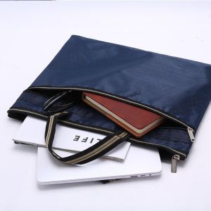 Waterproof Zipper Handbag File Bag Large Capacity Briefcase Document Book Storage Pouch for Office