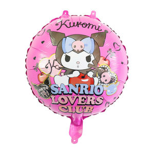 BALON FOIL BULAT SANRIO / ROUND 18" Balon My Melody Kuromi Cinnamoroll Hello Kitty Pesta Ulang Tahun