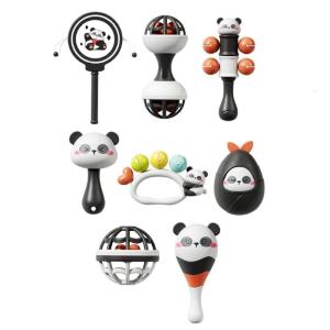 Handheld Shaker Toy for Infant Cartoon Panda Newborns Gift Fun Activity Baby Shaker for 0-12 Month Baby Sensory Toy