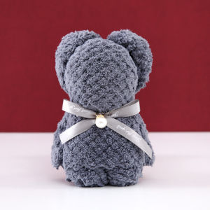 Joyncleon dễ thương Crochet gấu khăn quà tặng thiết lập với nơ đính ngọc trai san hô mềm Fleece cho đám cưới sinh nhật và lễ hội quà lưu niệm