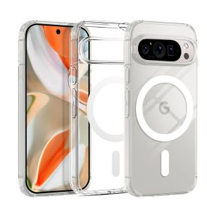 Transparent For Magsafe Magnetic Case for Google Pixel 9A 10 9 8 7 6 Pro 9 Pro XL 8A 7A 6A 10A Wireless Charging Clear TPU Cover