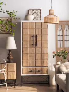 Dining cabinet r wall facing living room wooden decorative cabinet storage cabinet high-end multi-layer solid wood high cabinet