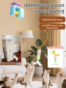 เครื่องล้อแมวประตูสัตว์เลี้ยง ประตูแขวนไฟฟ้าอัจฉริยะแบบชิ้นเดียว ของเล่นแมวแก้เบื่อ