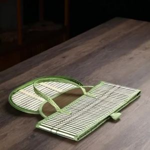 Foldable Bamboo Rattan Woven Basket Portable Storage Vegetable Organizer Picnic Basket Gift Bakul Anyaman
