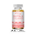 Xemenry Biotin & Collagen 4000 mcg Capsules for Hair, Skin, Nails - Natural Anti-Aging Supplement, Non-GMO, Gluten-Free, 120 Capsules. 