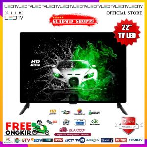 Tv Led 21 22 Full Layar Free Bracket Dinding Support Hdmi Vga Av Dan Usb Garansi 1 Tahun Resmi