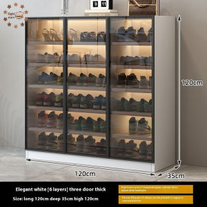 Shoe Cabinet Large Capacity Multi-Layer Integrated Shoe Rack Outdoor Glass Door Shoe Rack