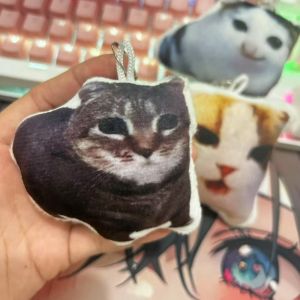 Funny Cat Memes Oiiaioooooiai Cat Voice Keychain Decompression Reverses German Kitten Voice Pendant with Sound Cat Voice Doll