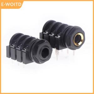 【E-WOITD】 5PCS Stereo Type Audio Jack PCB Panel Mount 6 Pin 1 4 6.35mm Dual Channel Female Stereo Headphone Jacks Socket Phone Jack