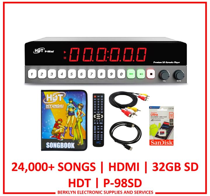 HDT P98SD Karaoke Player HDMI 32GB SDCARD Latest Songs Songbook