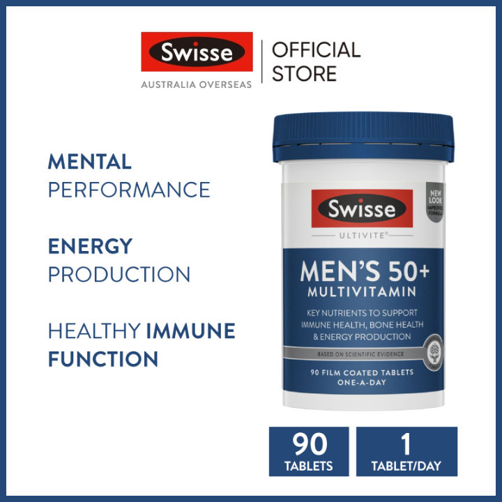 Swisse Men's Ultivite 50+ Multivitamin 90 Tablets (EXP:02 2026) | Lazada