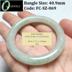 Jadeite Jade Baby Bangle 40.9mm 缅甸A货翡翠 [40.9圈口 宝宝镯] - FC-SZ-069