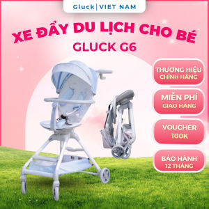 Xe đẩy dành cho bé từ sơ sinh đến 5 tuổi Gluck G6 khung nhôm bánh xe có lò xo chống sốc tốt