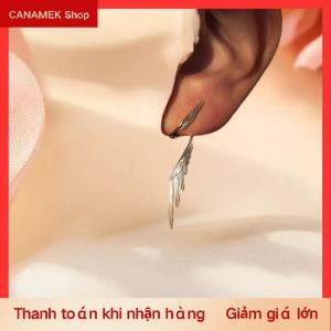 CS Hợp Kim Đơn Giản Dài Cánh Stud Tính Khí Lông Bông Tai Bạc Cánh Hình Dạng Elf Tai Cuff Bông Tai Đồ Trang Sức Phụ Kiện Quà Tặng