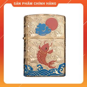 Bật Lửa Hộp Quẹt Xăng Đá Zorro Z92035B Họa Tiết Con Cá Vàng Đẹp Độc Lạ sang trọng - Dùng Xăng Bấc Đá Cao Cấp