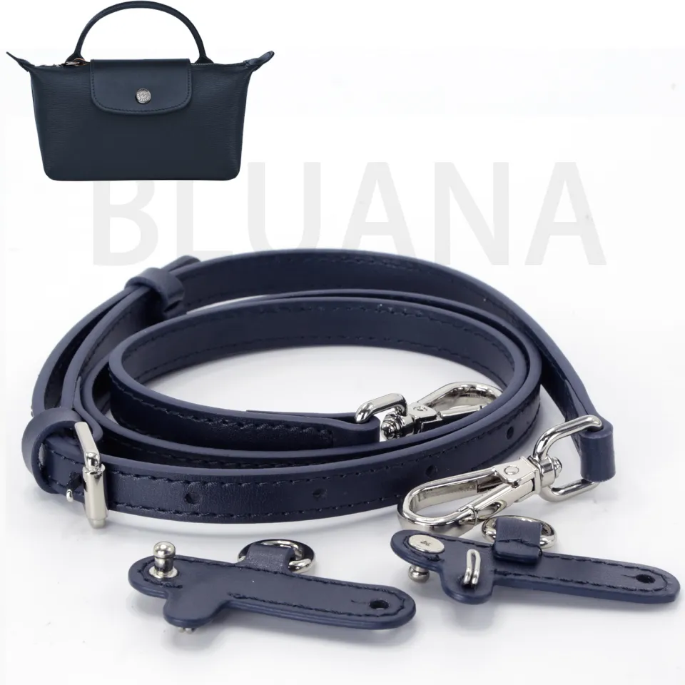 LONGCHAMP LE PLIAGE CITY POUCH Mini Bag Leather Shoulder Strap Kit  Adjustable Nude BUFF TAUPE Navy Blue Black Terracotta