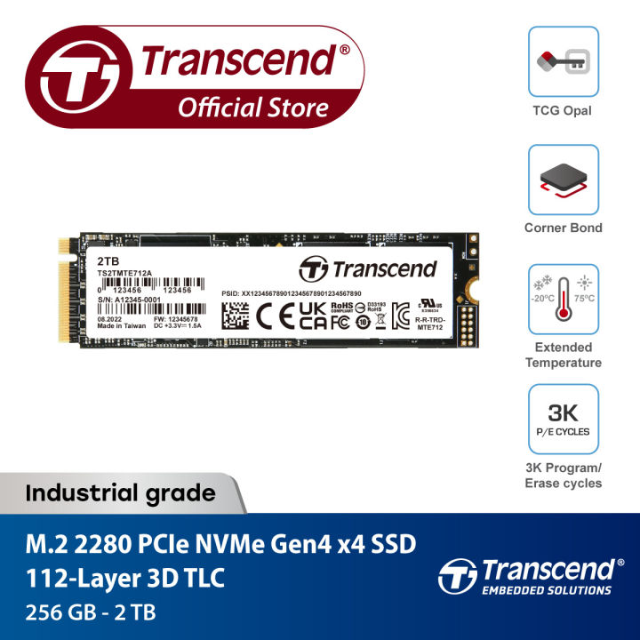 M.2 SSD PCIe Gen 4 x4 MTE712A : 1TB (Industrial Product) Transcend -รับ ...