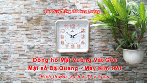 Đồng hồ Treo tường EASTAR Cao Cấp Máy Nhật KIM TRÔI Mặt Vuông Vát Góc Có DẠ QUANG – Tặng Pin Maxell – Bảo Hành 1 Năm