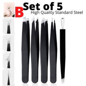 LED Light Blackhead Remover Tweezers Acne Extractor Precision Pimple Tweezer PVC Cover Pinset Buang Komedo 去黑头粉刺痘痘夹