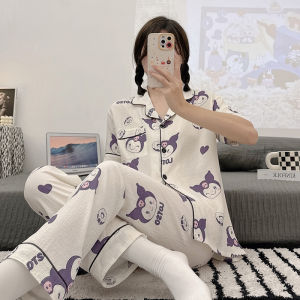 Y&L Fashion #C010 Summer Lightweight And Breathable Pure Cotton Cartoon Print Short Sleeve Pajama Set