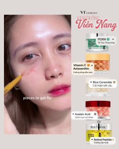 Kem dưỡng vi nang VT COSMETICS CAPSULE CREAM 50ml - Khi thoa viên nang vỡ ra kết hợp cùng lớp gel nền tạo thành một tỉ lệ ẩm - dầu lý tưởng thấm nhanh mà không bị nặng mặt.