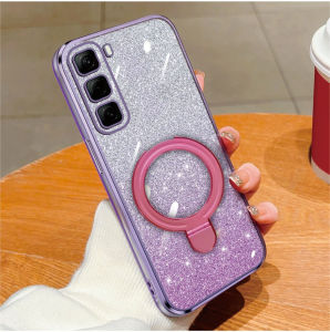 Casing Magsafe Vivo V40 Lite Luxury Gliter Premium TPU Ring Magnetic Soft Case