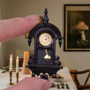 YAFEN 1 12 Dollhouse Vintage Simulation Wall Clock Model Doll Home Clock Living Room Decor Toy Dolls House Micro Scene Accessories