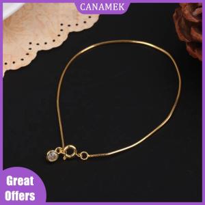 CANAMEK✨ Fashionable And Minimalist Bubble Snake Bone Chain Circular Zircon Pendant Bracelet For Womens Party Jewelry Gift