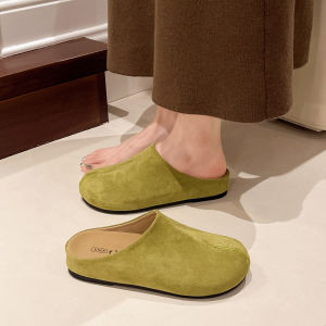 Free Shipping WomenS 26 New Style Thick-Soled Retro Slip-On Sandals With Hidden Heel Fashionable And Versatile Closed-Toe Half Slippers