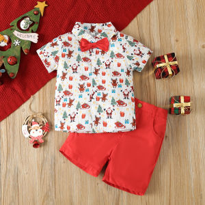 ชุดเด็กผู้ชาย - ชุดเด็กคริสมาส(เสื้อพร้อมกางเกง)ก่อนสั่งซื้อรบกวนดูตารางไซส์ค่ะ