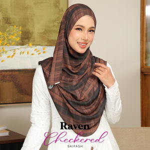 Aralyn Babes Printed Instant Shawl (Checkered) - Instant Shawl / Slip-On Hijab / Instant Hijab / Instant Scarve / Head Scarve