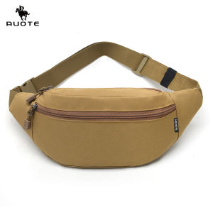 AUOTE Men’s Waist Bag Chest Bag Crossbody Bag Multi-Functional Fitness Bag Three Layer Pocket Design Small Waist Pouch Waterproof Wear-Resistant Waist Bag with Adjustable Strap for Workout Running