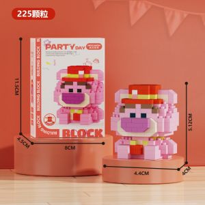 Mainan Bricks Mini karakter kartun Panda DIY Puzzle Blok Bangunan Mainan Anak Perempuan