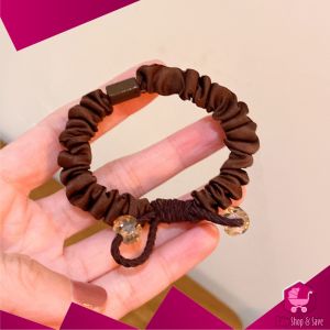 BabyShop-C1132 Ikat Rambut Scrunchie Kecil Ponytail Aksen Permata / Karet Rambut Aksesoris Rambut