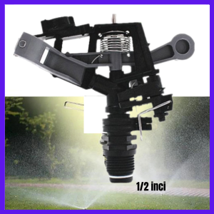 Sprinkler Impact Sprinkler 1/2 inci Impact kincir air Impulse Sprinkler Double Nozzle 1/2 Kincir Air
