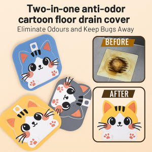 Cartoon floor drain cover 2in1