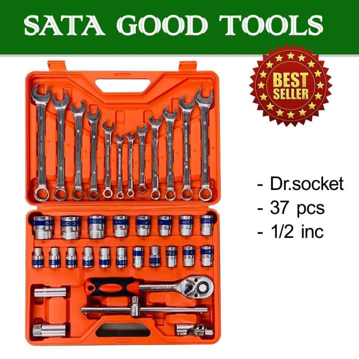SATAGOOD TOOLS ชุดบล็อค 37 Pcs ( 4 หุน ) | Lazada.co.th