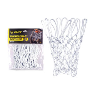 Elite 12 Loops Premium Basketball Net Heavy Duty Nylon All Weather Professional Grade White - 1pc