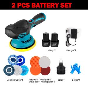 （free gift）11pcs Accessories 12V Cordless Polisher Car Buffer Polisher Set 6 Gears Polishing Machine Waxing Machine rechargeable battery Hand-held Car Car Body Headlamp Polish Waxing Tool
