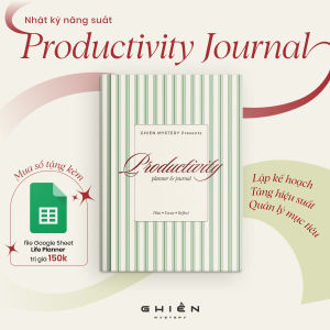 Nhật ký năng suất "Productivity Journal" -Sổ tay hiệu suất lập kế hoạch mục tiêu & theo dõi tiến độ- Ghiền Mystery