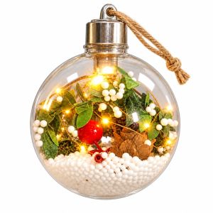 FEELDG Nhựa trang trí Giáng sinh phát sáng Treo Trong suốt Quả bóng Giáng sinh phát sáng. Quà tặng Có thể tái sử dụng. Trang trí tiệc.