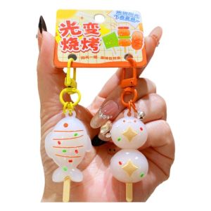 BEAUTYLADIES พีวีซี พวงกุญแจเป็ดย่างเปลี่ยนสี ตลก การ์ตูน จี้เป็ดย่าง น่ารัก ไม่ซ้ำใคร ที่ห้อยกุญแจไม้เสียบบาร์บีคิว ผู้หญิง