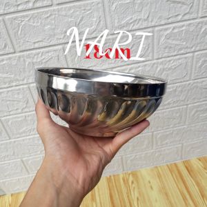 Chén inox Bát Inox Tô Inox 2 Lớp Xoắn Cách Nhiệt đủ kích cỡ chất dày dặn an toàn cho sức khỏe - gia dụng Nari