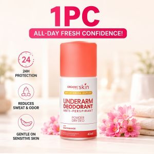 【BUY 2 GET 1 】Organic Skin Japan Intensive Whitening Underarm Powder Dry Deodorant Under Arm Deo Roll on (40ml)