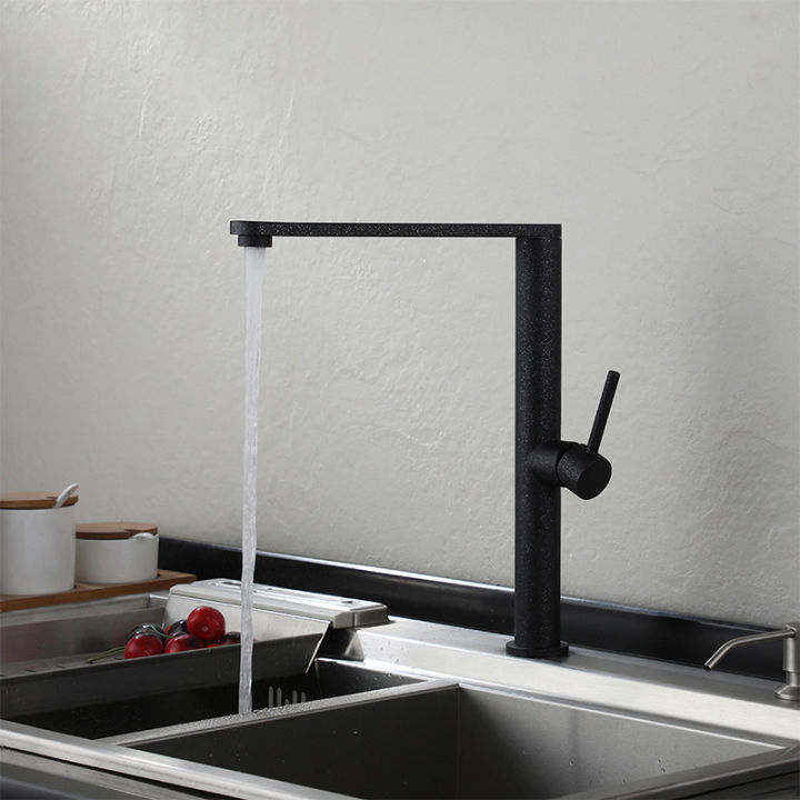 Luxury black kitchen faucet hot and cold household 304 stainless steel ...