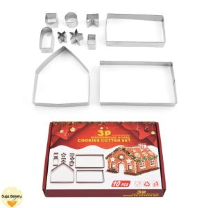 SUGA พร้อมส่ง ชุดแม่พิมพ์คริสต์มาส แบบ3D พิมพ์บ้านขนมปังขิง พิมพ์มนุษย์หิมะ พิมพ์กวางเรนเดียร์ พิมพ์ต้นคริสต์มาส SUR210