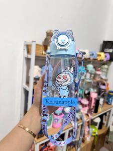 Botol Minum Anak Viral Karakter LABUBU GEMOY LUCU 600ML + TALI PANJANG  ANTI TUMPAH TAHAN BANTING FREE STIKER 3D