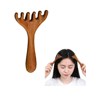 Golden Sandalwood Six-Claw Meridian Massage Comb Head  Body Guasha Scraping Tool