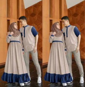 COUPLE ARON TERBARU/COUPLEAN PASANGAN /COUPLE SUAMI ISTRI TERBARU /BISA COD ( Kemeja + Gamis )